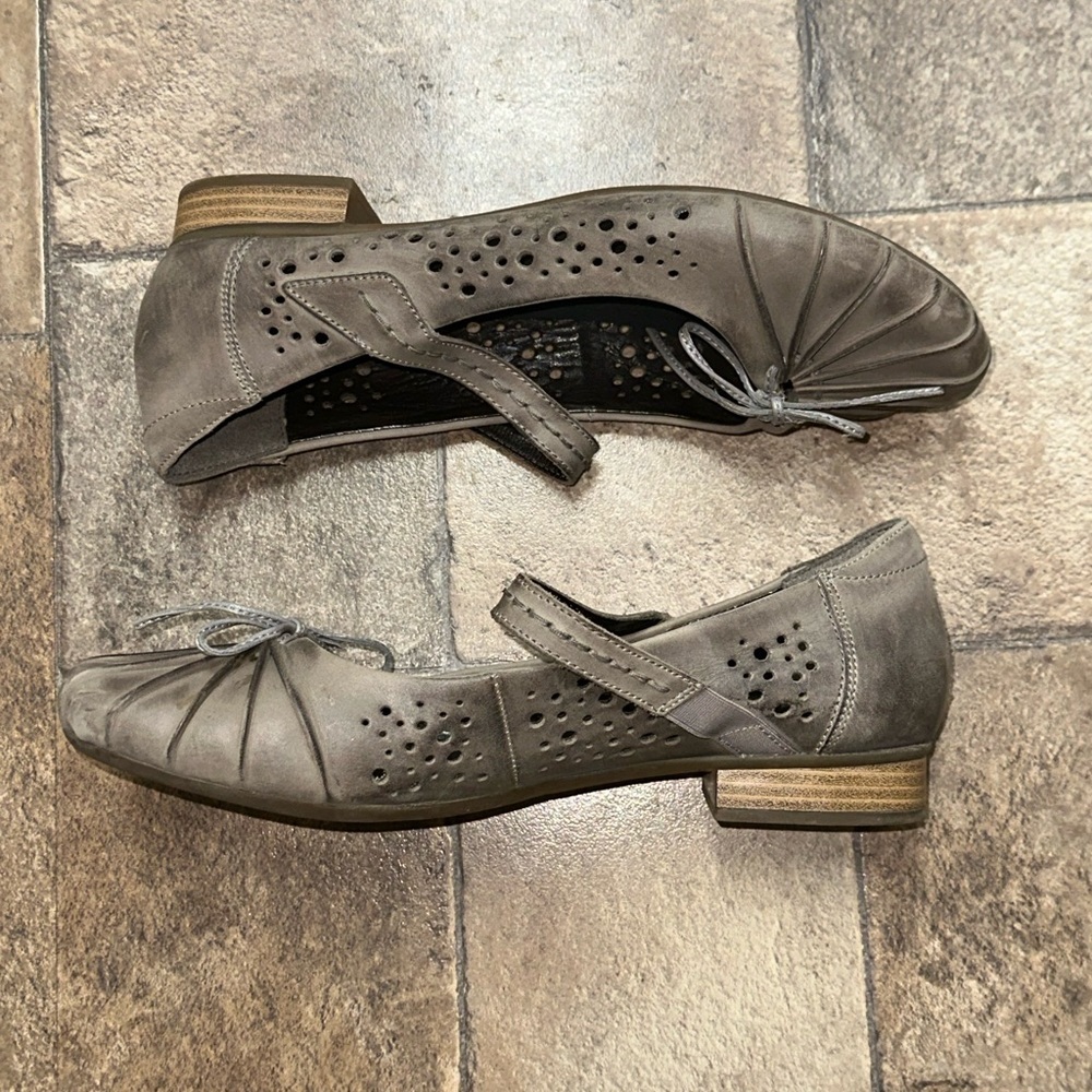 Gray Perforated Women's Shoes